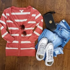 Zenana Outfitters Women Orange Cardigan Small